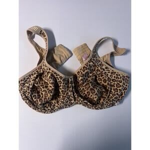 Comfort Choice Women’s Bra Leopard, Size 48C, Cotton 90%- Polyester 10%